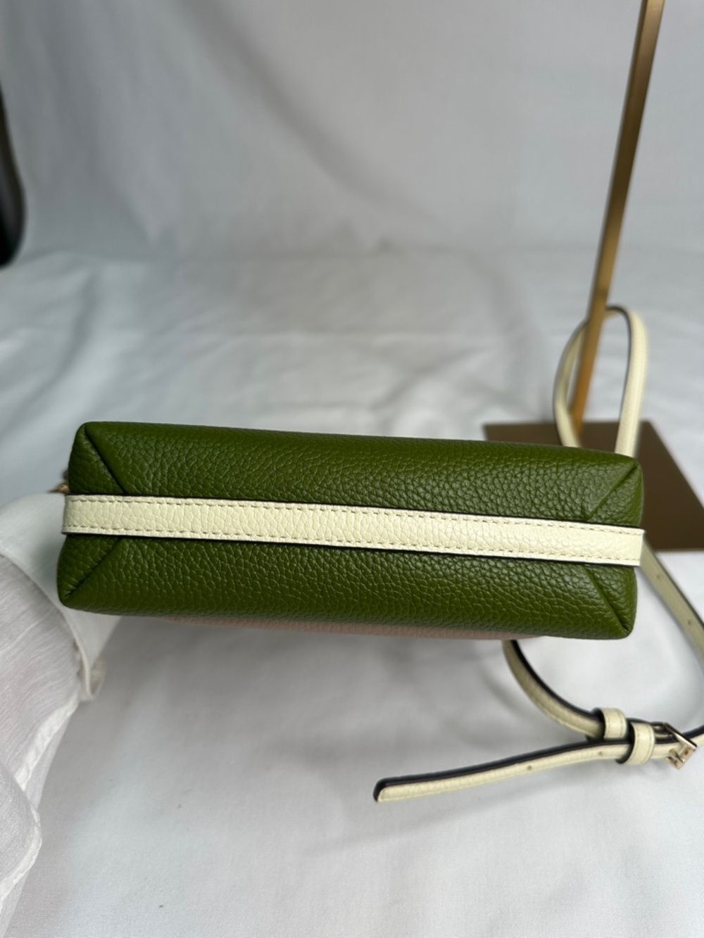 kate spade Olive & Beige Pebbled Leather Crossbody Bag - Picture 5 of 8